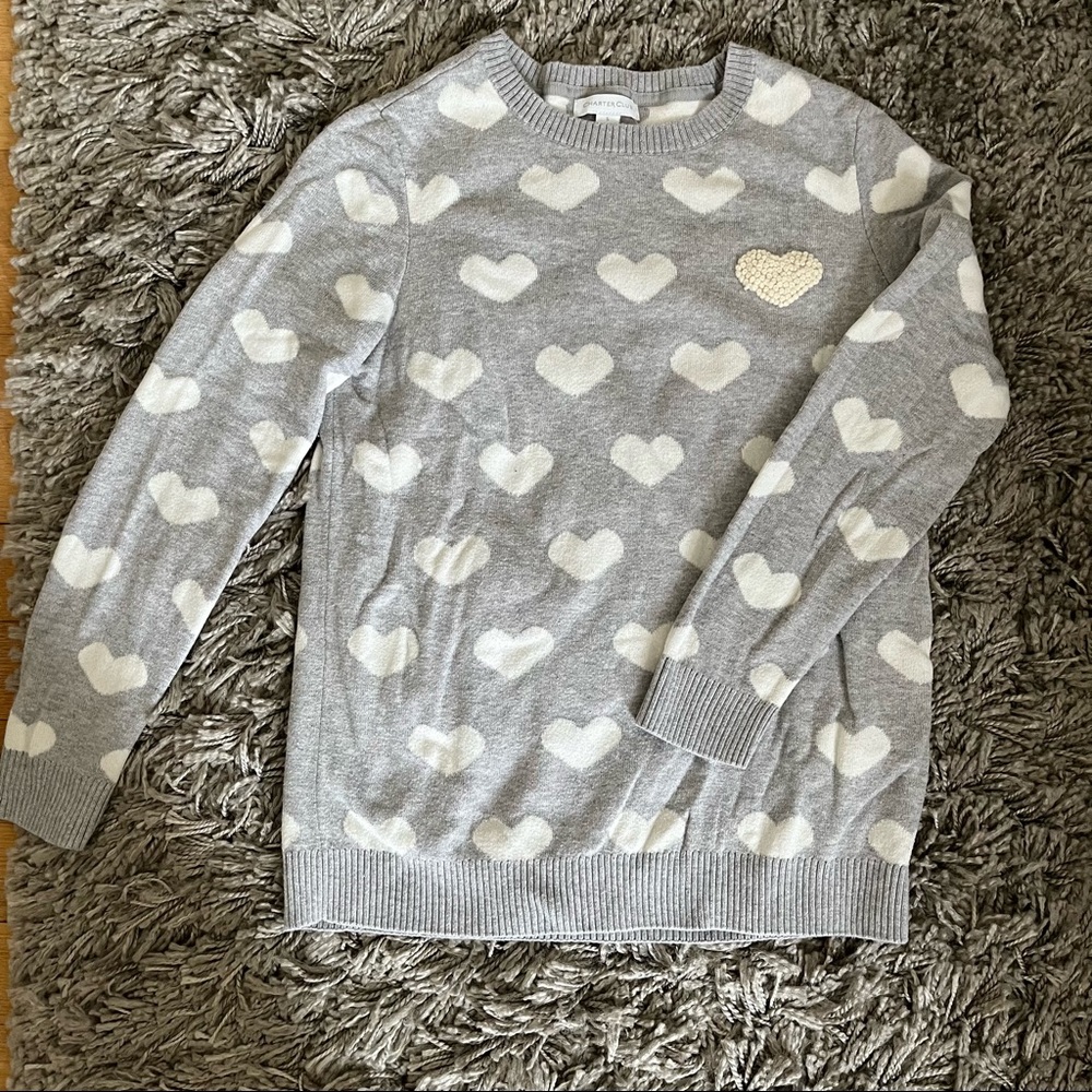 Charter Club Heart Sweater, S - Picture 3 of 6